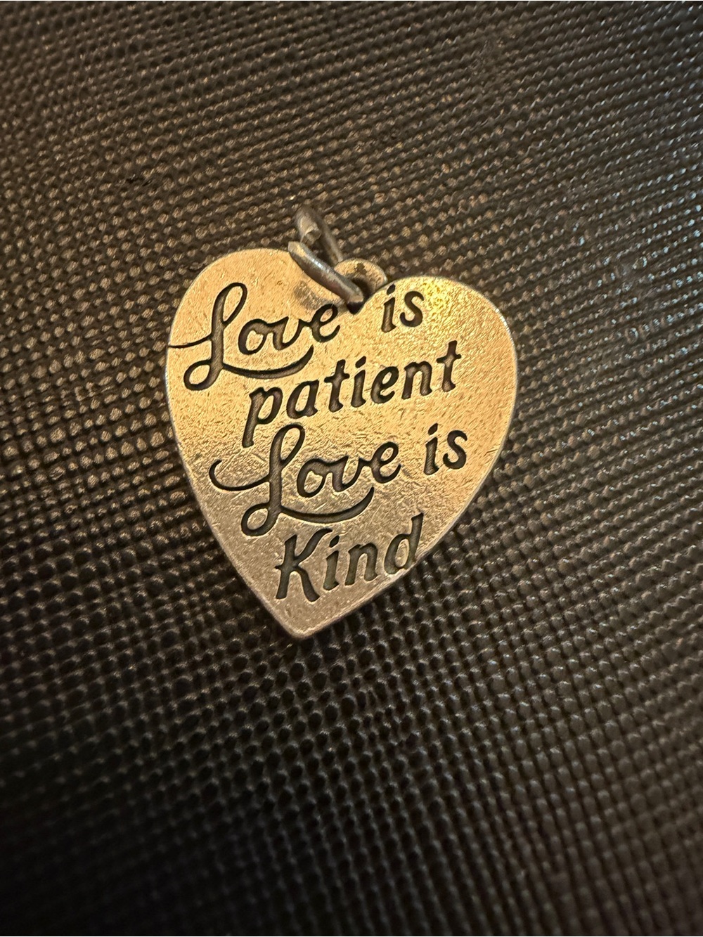 James Avery Heart Charm Pendant "Love is Patient Love is Kind"